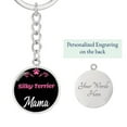 thumbnail image 3 of Dog Mom Keyring Silky Terrier Mama Circle Keychain Stainless Steel or 18k Gold, 3 of 7