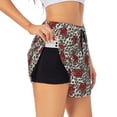 thumbnail image 2 of Haiem Leopard Print Rose Women's 2 in 1 Running Shorts - Lightweight Athletic Workout Gym Yoga Breathable Sports Shorts Liner with Phone Pockets-, 2 of 9