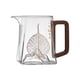 thumbnail image 4 of Tetera de vidrio con infusor, tetera de vidrio de borosilicato, vaporizador de té de hojas sueltas, elegante diseño con mango de madera, vidrio de borosilicato duradero, capacidad de 1,5 L,, 4 of 7