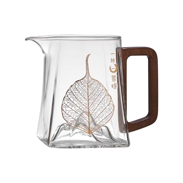 Pisexur Batería de cocina Tetera con infusor y mango de madera, tetera de vidrio de borosilicato para té de hojas sueltas, infusor de té. para la cocina del hogar