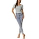 thumbnail image 2 of INSPIRAR CHIC Blusa Cortada de Manga Corta con Fruncido y Estampado Floral Verde M, 2 of 5