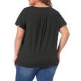 thumbnail image 4 of DARING DIVA Women's Plus V Neck Ruffle T Shirt Tee Tops 3X Black, 4 of 6