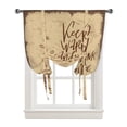 thumbnail image 2 of Coffee Retro Style Window Curtain Tie Up Curtains for Kitchen Living Room Adjustable Rod Pocket Drapes, 2 of 5