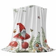 thumbnail image 6 of Gnomes Mushroom Blanket Soft Cozy Warm Throw Blanket for Couch, Plush Fuzzy Flannel Fleece Blankets for Sofa, Country Leaves Plants Butterfly Plants Bed Blankets Lightweight Gifts for Women, 40"x60", 6 of 9