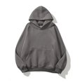 thumbnail image 1 of Sudadera con capucha holgada de manga larga con bolsillo tipo canguro y hombros caídos para mujer, 1 of 2