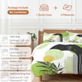 thumbnail image 6 of 3 Piece Boho Middle Century Duvet Cover Set Queen Size,Microfiber Comforter/Quilt Cover with Corner Ties and 2 Pillowcases,Abstract Green Geometric Botanical All Season Bedding with Zipper Closure, 6 of 8