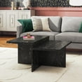 thumbnail image 2 of Brielle Two-Tiered Coffee Table, Faux Black Marble, 2 of 9