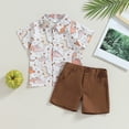 thumbnail image 4 of LYMAYTER 6M-4Y Boys Hawaiian Shirt and Shorts Set for Baby Newborn 2PCS Summer Short Sleeve Button down Shirts Shorts Outfit, 4 of 10