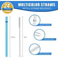 thumbnail image 3 of BZUEPRS 24Pcs Colorful Reusable Straws with 2 Cleaning Brushes,10.5 Inch TritanHard Plastic Straws12 Colors of Translucent Replacement Straws for 16 Ounce to 32 Ounce Mugs,Cups,Stanley,YETI,Starbucks, 3 of 8