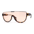 thumbnail image 2 of SA106 Futuristic Half Rim Flat Top 80s Sunglasses Tortoise Silver Peach, 2 of 4