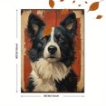 thumbnail image 3 of Qisvanset 12x16 Inch 2D Flat Framed Canvas Art, Border Collie Vintage Oil Painting Loyal Pet Farmhouse Home Wall Gift, 3 of 5