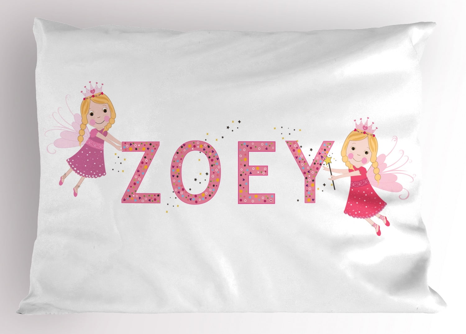 Zoey Pillow Sham Feminine Themed Baby Girl Name Magic Creatures