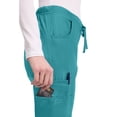 thumbnail image 4 of Women's Petite EDS Signature Scrubs Drawstring Cargo Pant, Teal Blue, Small/Petite, 4 of 9