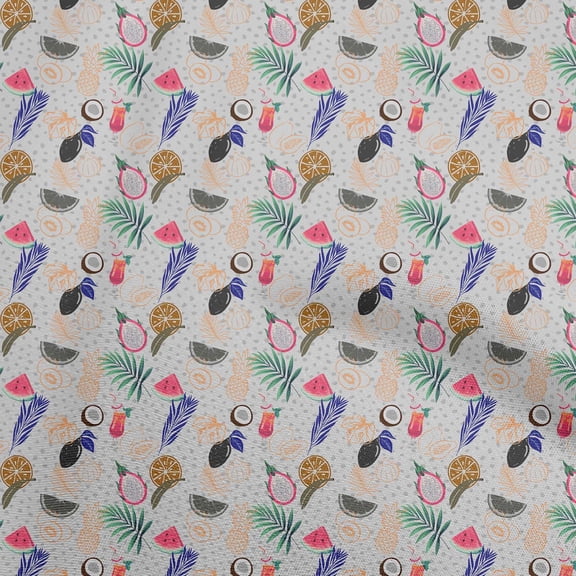 oneOone Cotton Silk Gray Fabric Lemon With Leaf Sewing Craft Projects Fabric Prints By Yard 42 Inch Wide