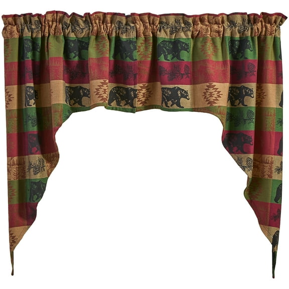 Park Designs Pinecones and Trees Jacquard Swags Pair 72" x 36"