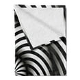 thumbnail image 2 of Spires Soft Flannel Fleece Throw Blanket, Minimalist Hypnotic Vortex Curve in a Twisted Geometric Progression Themed Print, Cozy Plush for Indoor and Outdoor Use, 50" x 70", Black White, by Ambesonne, 2 of 5