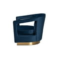 thumbnail image 5 of Baxton Studio Neville Modern Luxe and Glam Navy Blue Velvet Fabric Upholstered and Gold Finished Metal Armchair, 5 of 7