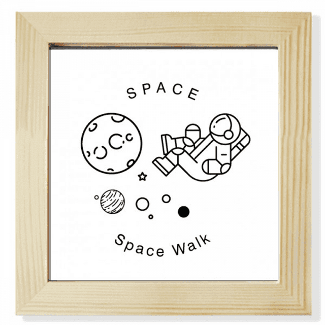 Les Astronautes Marchent Planète Espace Carré Cadre Photo Mur Tableau Affichage