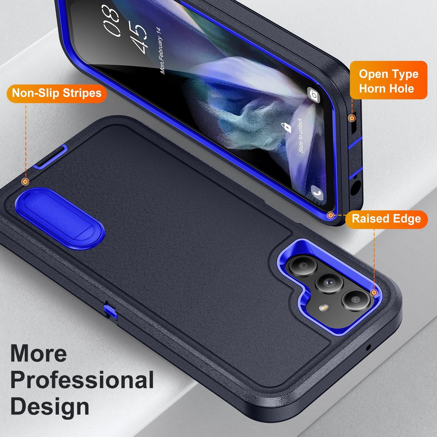 New Case for Samsung Galaxy A54 5G 6.4 inch,Heavy Duty 3 Layer Military Protection with Hidden Kickstand Shock Resistant Armor Hybrid Bumper Rugged Rubber Phone Cover,7 Color