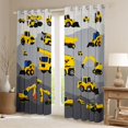 thumbnail image 2 of Manfei Equipped Truck Black Out Curtains,Excavator Crane Car Curtains Pack of 2 (42x63 Each),Yellow Gray Bedroom Curtains For Boys Teens,Ultra Soft Home Decor, 2 of 6