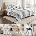 thumbnail image 6 of Twin XL Quilt Set 68''x98'', Black Geometric Lightweight Bedspread Coverlet Set with 2 Pillow Shams, Boho Lines White Modern Abstract Art Breathable All Season Quilt Bedding for Dorm/Guest Room, 6 of 9