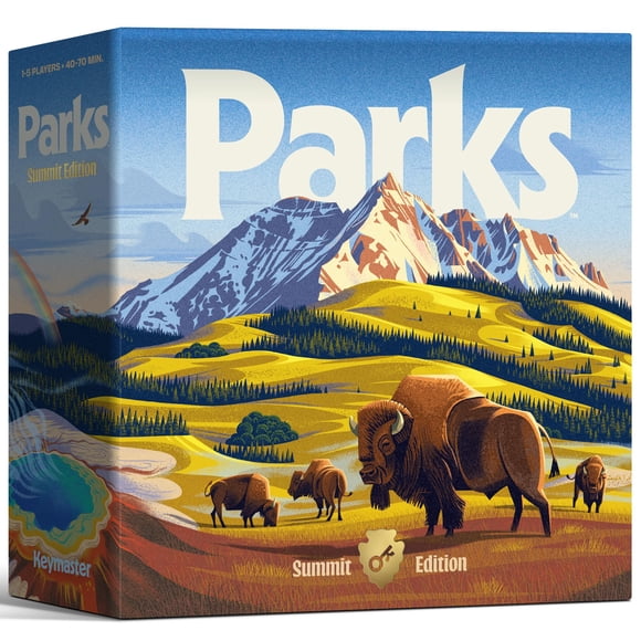 Keymaster Games Parks (2nd Edition) | Summit Deluxe | Beautiful Strategy Game for Families, Adults, Kids or Solo | Explore Nature and Outdoors by Hiking US National Parks | Ag