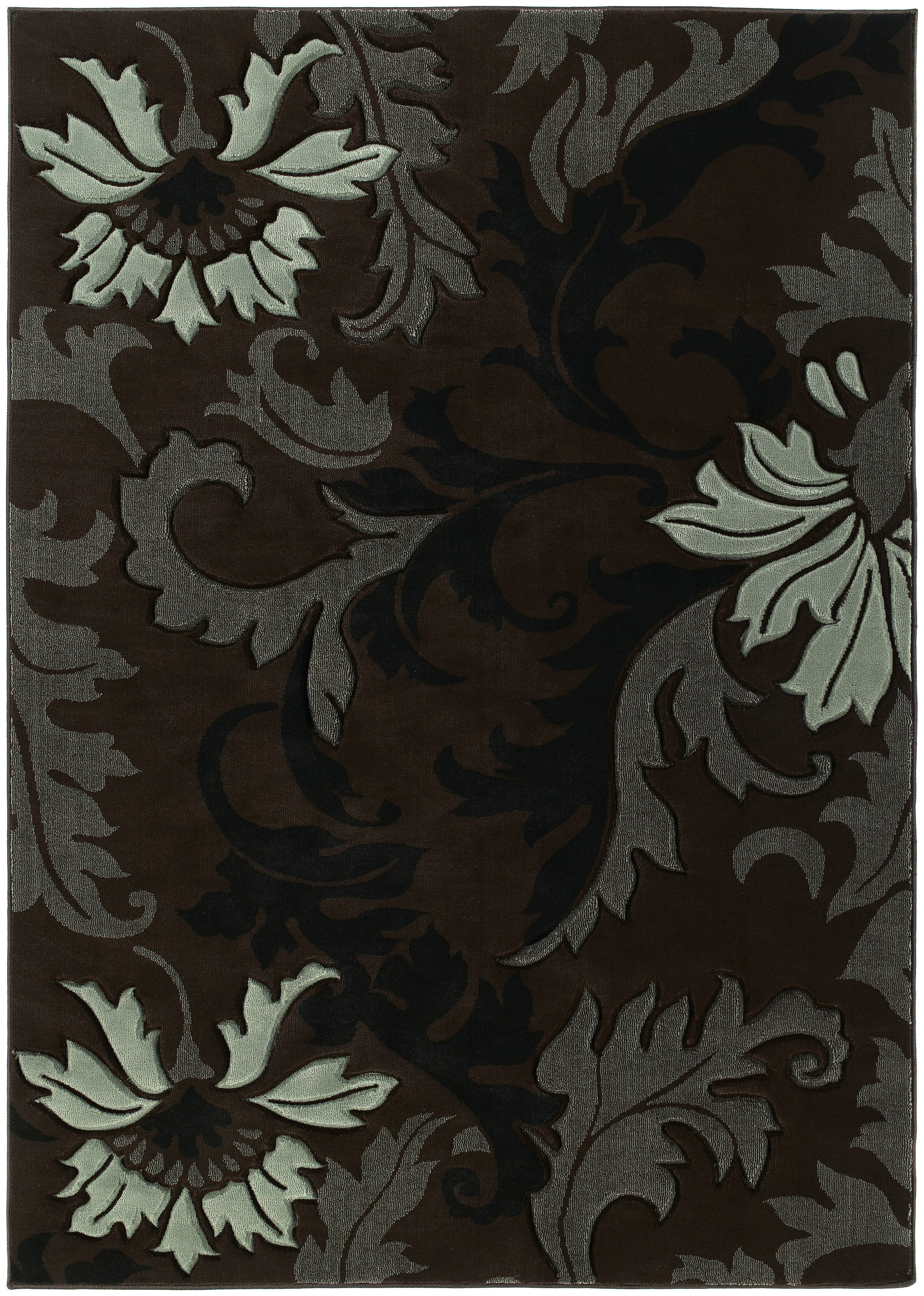 United Weavers Charlize Nur Floral Smoke Blue Woven Polypropylene Area Rug or Runner