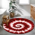 thumbnail image 3 of Round Rugs 4Ft, Red Ombre Round Area Rug Washable Indoor Throw Carpet, Farmhouse Chic Tie Dye Abstract Retro Art Soft Non Slip Circle Rug for Kitchen Nursery Room Home Decor Aesthetic, 3 of 8