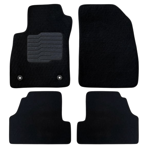 Carpet Floor Mats for 2014 to 2023 Chevrolet Trax / 2013 to 2023 Buick Encore (Not Fit for GX Models) with Non-Slip Heel Pad and Safety Locks, Front and Rear
