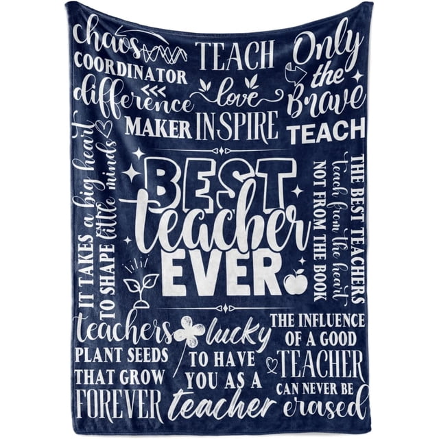 LHSHID Teacher Appreciation Gifts for Women Men Flannel Blanket Throws with Message for All Teachers Birthday Christmas Retirement Gift