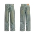thumbnail image 4 of Mens Washed Wide Leg Baggy Jeans Relaxed Fit Casual Durable Everyday Wear Trendy Street Style for Men Comfortable, 4 of 8