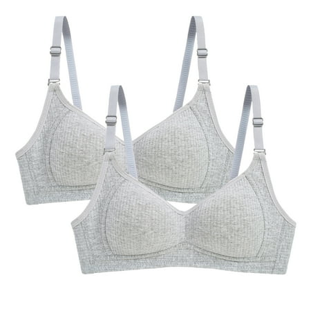 

〖TOTO〗Bras For Women 2Pc Women Simple Stripe Adjustable Shoulder Strap Underwire Underwear Bra