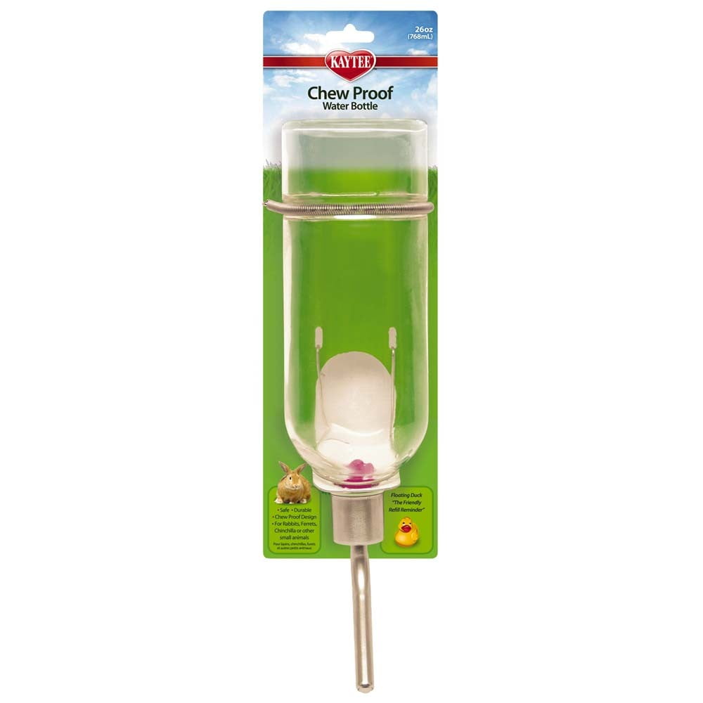 Kaytee Chew-Proof Water Bottle For Small Animals 26-Ounce With Spring Attachment