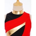thumbnail image 5 of inlzdz Kids Girls Lyrical Dance Dress Halter Sleeveless Overlay Chiffon Tulle Skirt Contemporary Dancewear Red 8, 5 of 7