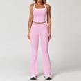 thumbnail image 1 of AEXTO Two Piece Color Block Womens Workout Sets Cross Back Tank Top Matching High Waist Wide Leg Leggings Sets Gym Outfits Activewear, 1 of 5