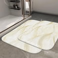 thumbnail image 2 of 1pc Wavy Gold Lines on White Absorbent Non-Slip Bathroom Thickened Flannel Rug Decor,Soft,Quick Drying,Suitable For Indoor/outdoor Use,Bathrooms,Bedrooms,Kitchens,Terrace,Laundry Rooms,16"x24", 2 of 9