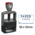 thumbnail image 1 of Printtoo Office Document Heavy Duty Stamp With Faxed By Text Self Inking Date Rubber Stamp-Blue, 1 of 1
