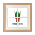 thumbnail image 1 of Plantas en macetas de cactus suculentas Verde Pantalla de escritorio de pared de marco 4 aperturas, 1 of 4