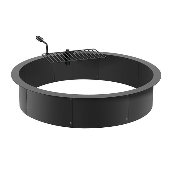 STAWAY 40 Inch Fire Pit Ring - Durable Steel BBQ Firepit for Backyard & Patio, Rust-Resistant, Easy Installation for Outdoor Gatherings
