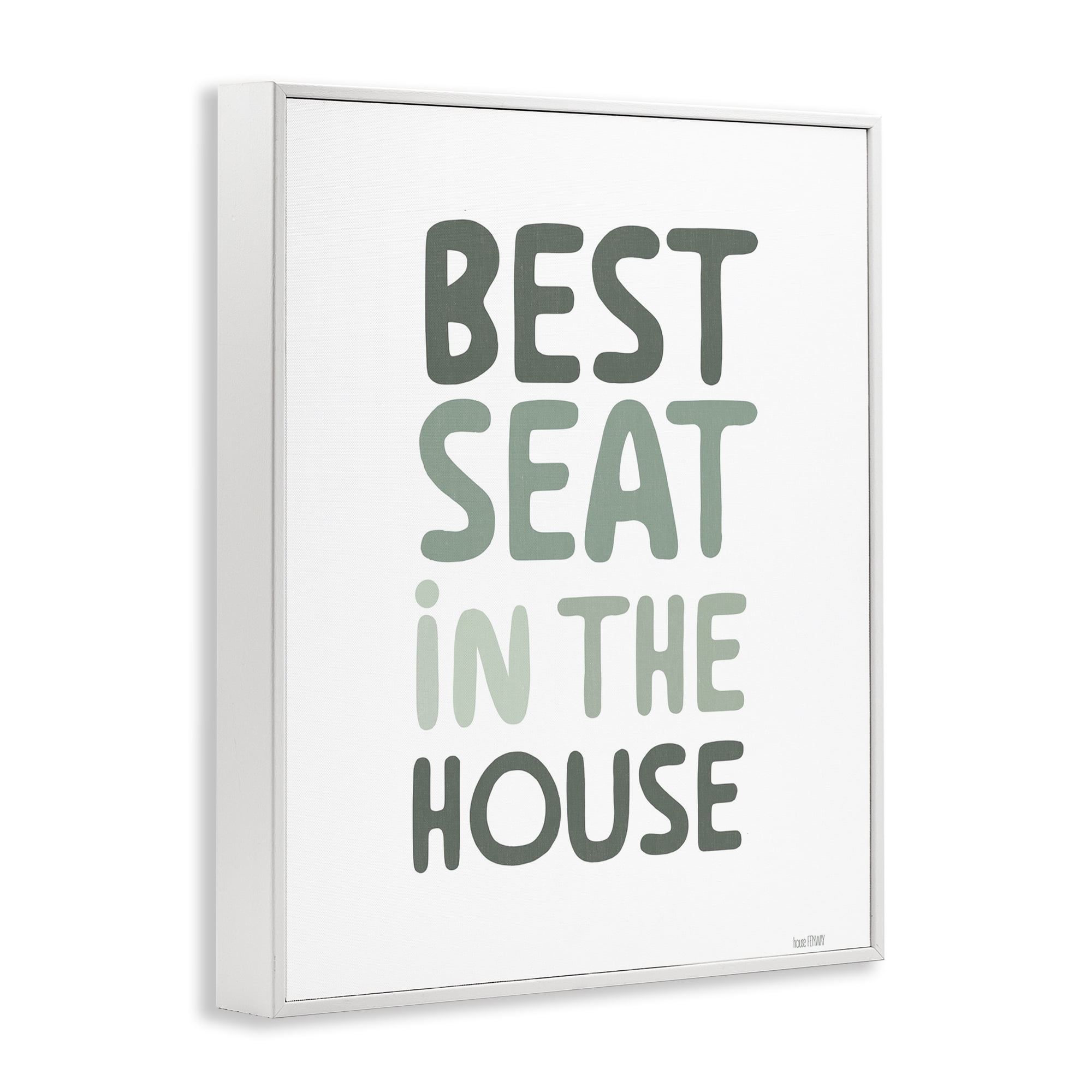 Stupell Industries Green Best Seat in House White Framed Giclee Art, design by House Fenway