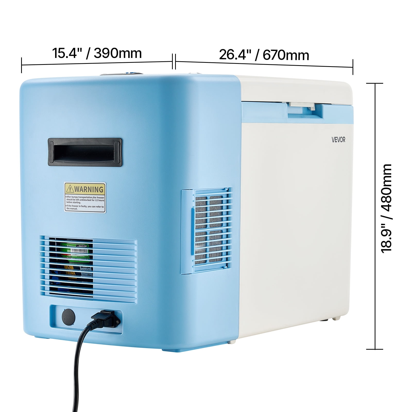 VEVOR Ultra Low Temperature Freezer, 25 L, −40 ℉ to −123 ℉ Adjustable Temp Range, with Digital Display, 304 Stainless Steel Liner, Portable Low Temperature Lab Freezer for Laboratory Samples Storage