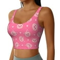 thumbnail image 2 of Balery Cartoon Pigs and Hearts Sujetadores deportivos con espalda cruzada para mujer, acolchados, sin costuras, de alto impacto, ideales para yoga, gimnasio, entrenamiento y fitness.-Small, 2 of 8