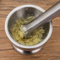 thumbnail image 5 of Trituradora de pastillas doble de acero inoxidable, trituradora de especias segura para alimentos, juego de base de mortero y maja, tazón, pesto en polvo, prensa de ajo, olla, molinillo de hierbas, 5 of 5
