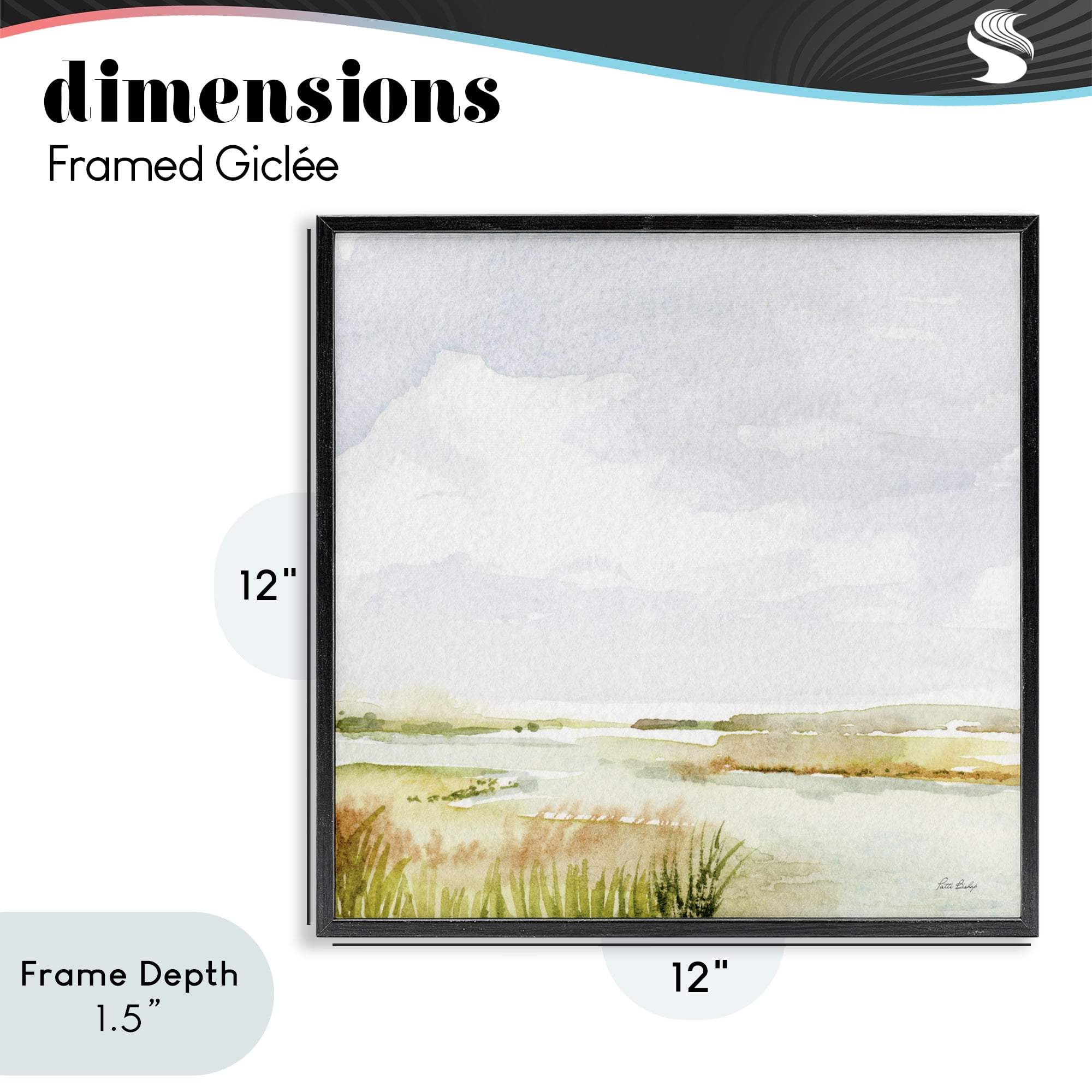 Stupell Industries Delicate Marsh Painting Black Framed Giclee Art, design by Patti Bishop