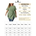 thumbnail image 6 of Agnes Orinda Plus Size Tops for Women Asymmetrical Hem Round Neck Short Sleeve Twist Knot T Shirt Top 1X Green, 6 of 6