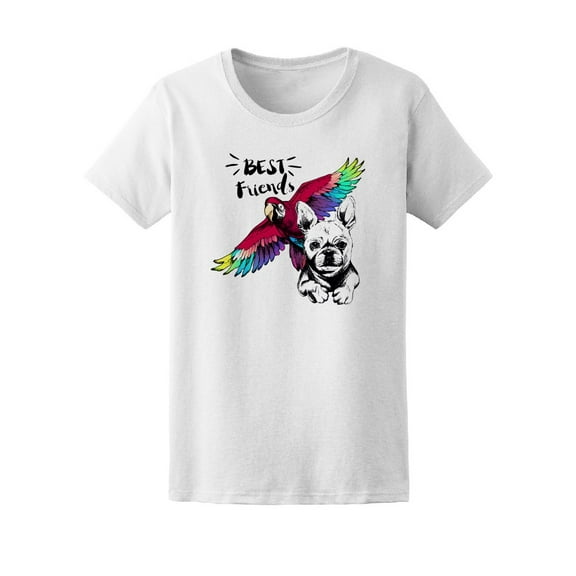 Best Friends Pug And Parrot Tee Women's -Image by Shutterstock