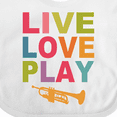 thumbnail image 4 of Inktastic Live Love Play the Trumpet Boys or Girls Baby Bib, 4 of 4