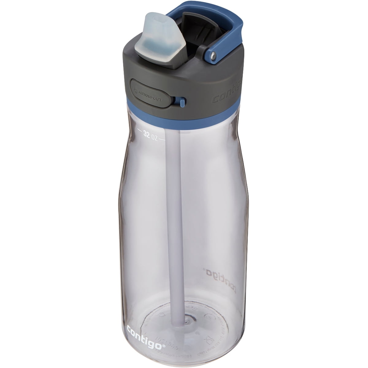 Contigo Nautical Blue Plastic Chug Water Bottle BPA Free 32 oz