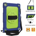 thumbnail image 3 of FIEWESEY for Lenovo M10 Plus 3rd Gen Tablet Case Built in Rotating Kickstand Shoulder Strap Hand Strap Hybrid Shockproof Armor Kids Friendly Case for Lenovo M10 Plus 10.6 inch 2022 - Navy+Green, 3 of 7