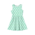 thumbnail image 3 of YOUYEDIAN Teen Girls Summer Dress Kids Cute Polka Dots Print Sleeveless Dresses Toddler Casual Patchwork Crewneck Sundress (Light Green, 13-14 Years), 3 of 4